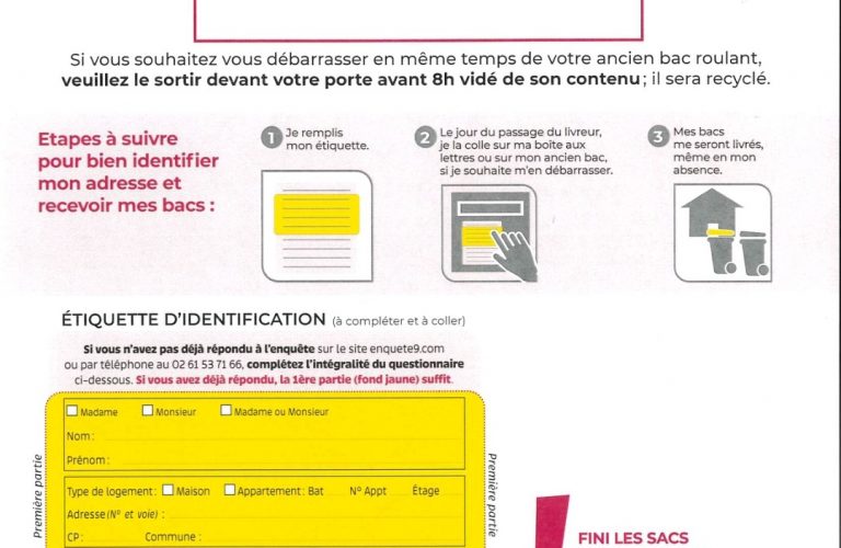 Livraison des bacs de déchets